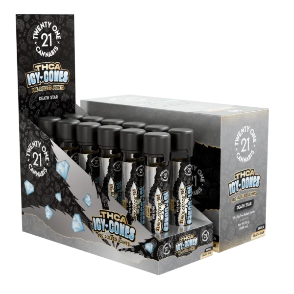 Twenty One Cannabis Icy Cone Prerolls 2g THCA Death Star (Indica)