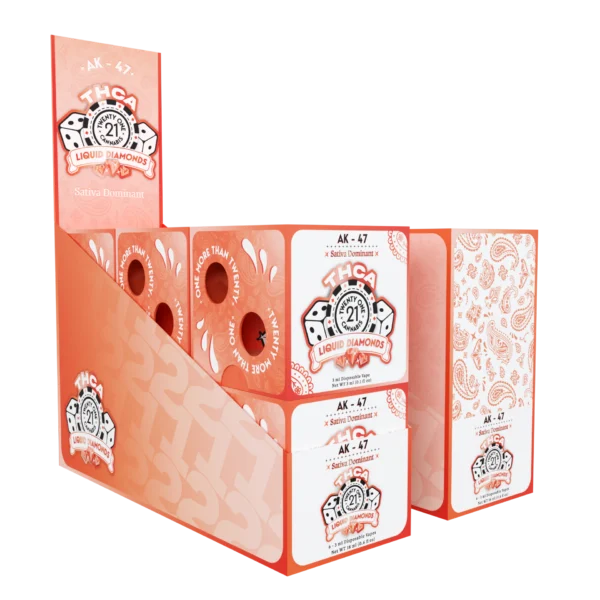 Twenty One Cannabis Liquid Diamonds Disposable Vapes 3ml THCA AK47 (Sativa)