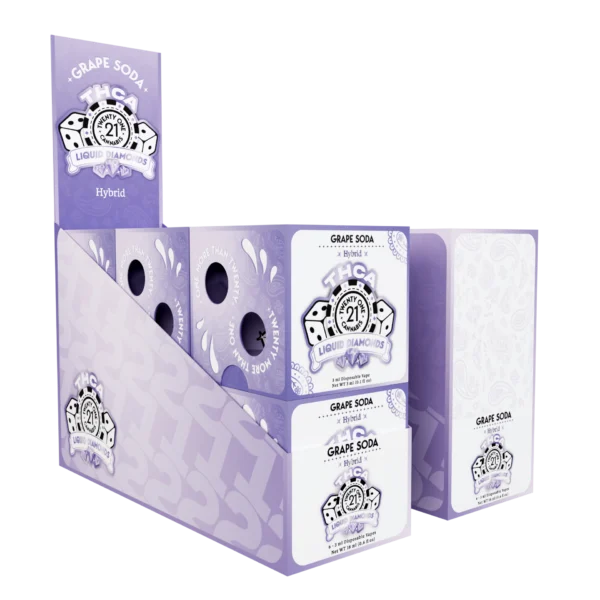 Twenty One Cannabis Liquid Diamonds Disposable Vapes 3ml THCA Grape Soda (Hybrid)