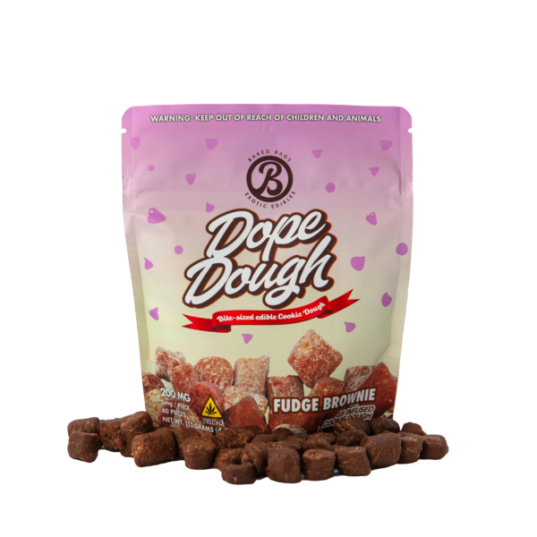 Baked Bags Edible Dope Dough 200mg D9 Fudge Brownie 10ct