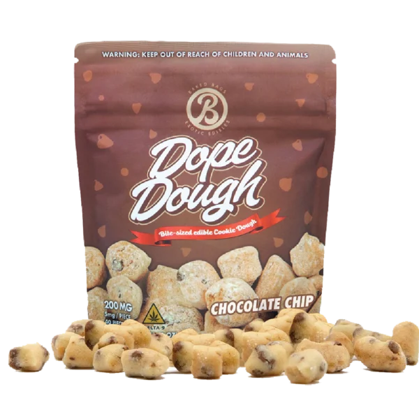 Baked Bags Edible Dope Dough 200mg D9 Chocolate Chip 10ct