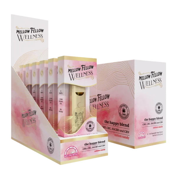 Mellow Fellow Wellness Disposable Vape 1ml Happy Blend Cotton Candy