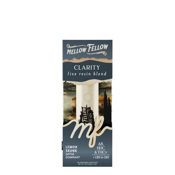 Mellow Fellow Clarity Blend -Live Resin 1ml Disposable Vape – Lemon Skunk (Sativa Dominant) 3