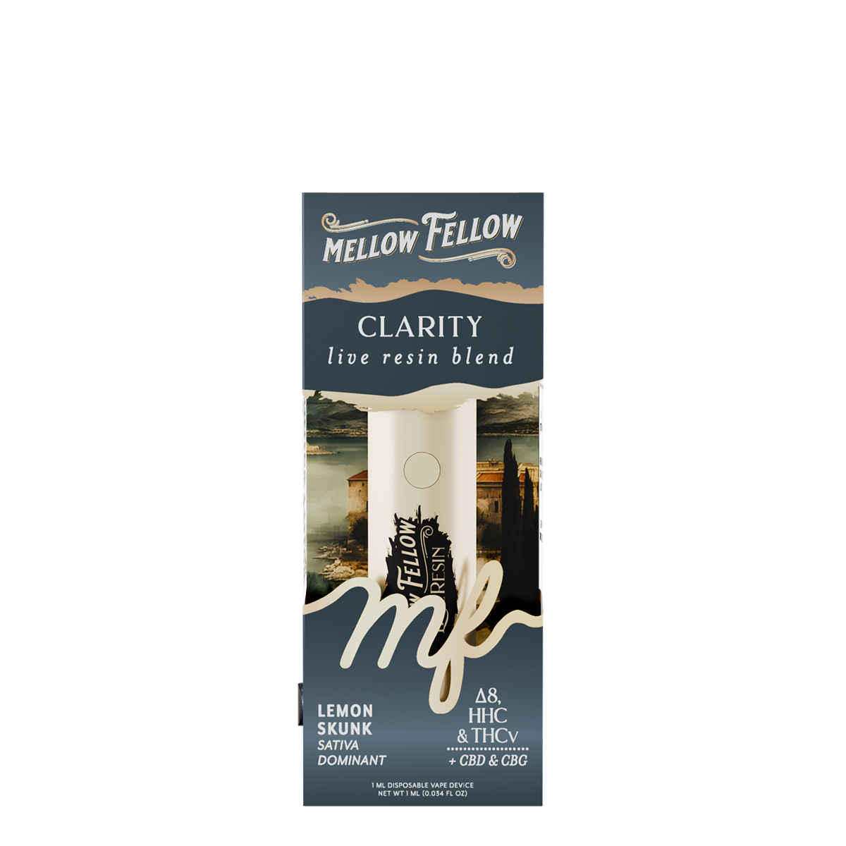 Mellow Fellow Live Resin Disposable Vape 1ml Clarity Blend Lemon Skunk (Sativa)
