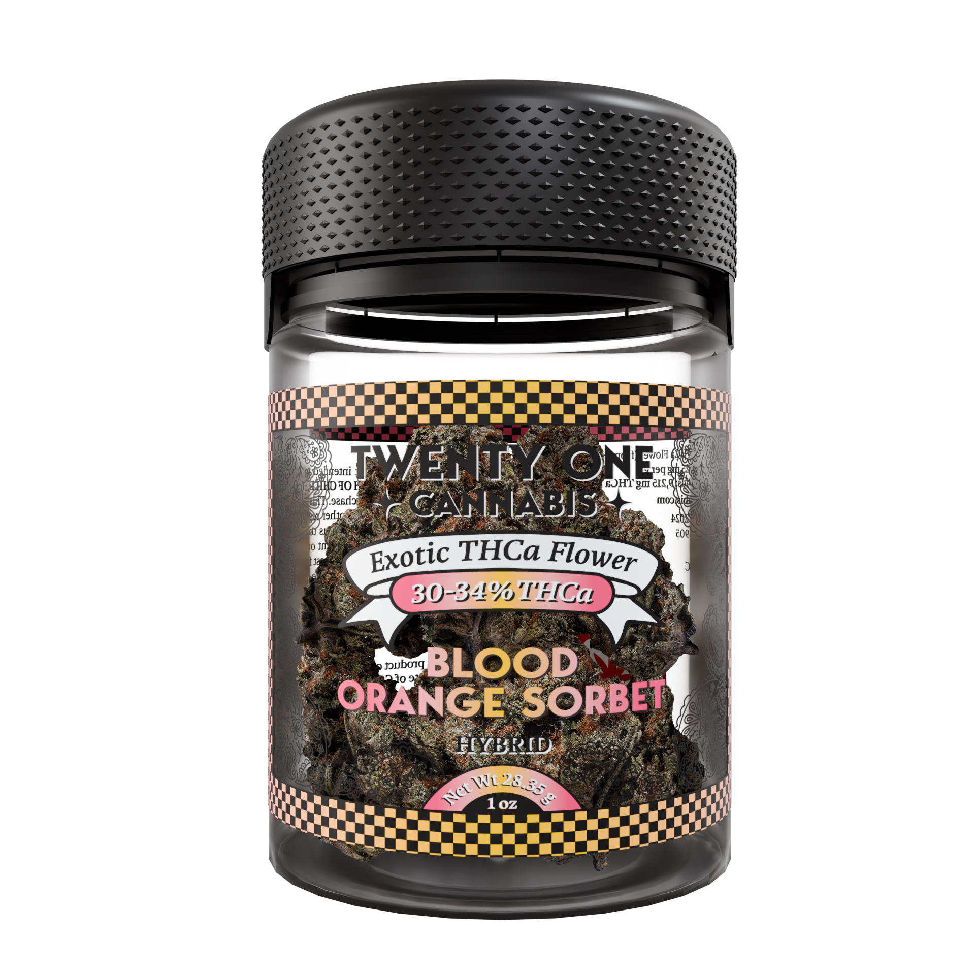 Twenty One Cannabis Exotic Flower 1 OZ THCA Blood Orange Sorbet (Hybrid)