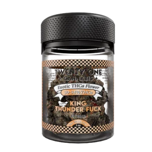 Twenty One Cannabis Exotic Flower 1 OZ THCA King Thunder Fuck (Hybrid)