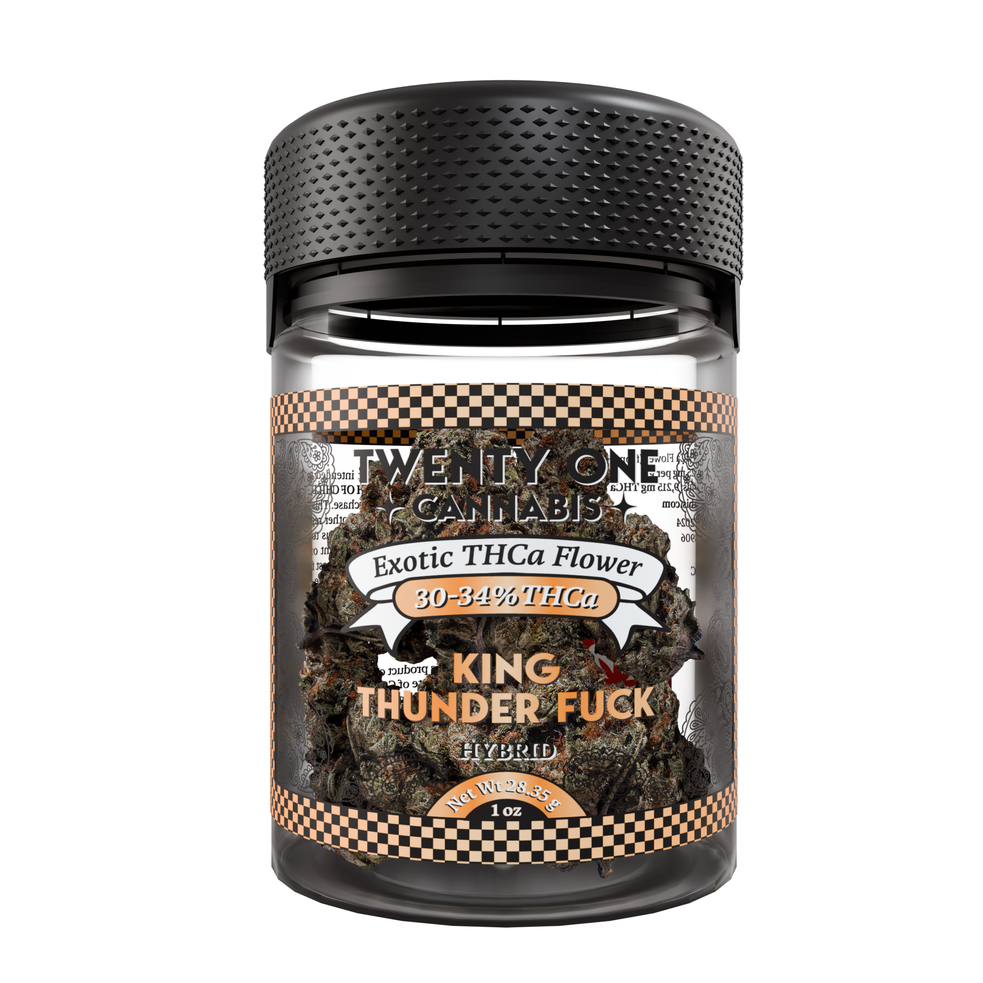 Twenty One Cannabis Exotic Flower 1 OZ THCA King Thunder Fuck (Hybrid)