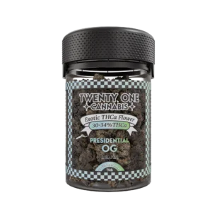 Twenty One Cannabis Exotic Flower 7g THCA Presidential OG (indica)