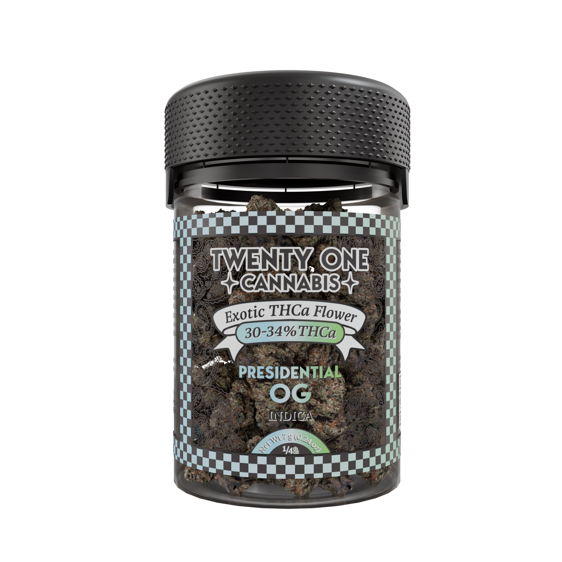 Twenty One Cannabis Exotic Flower 7g THCA Presidential OG (indica)