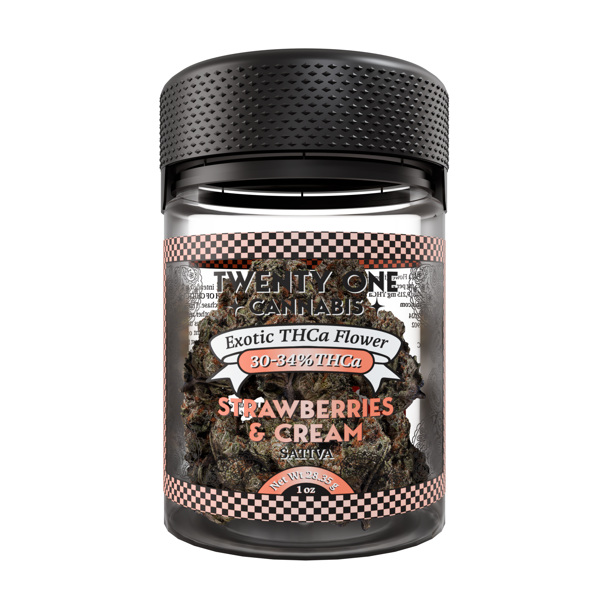 Twenty One Cannabis Exotic Flower 1 OZ THCA Strawberries and Cream (Sativa)