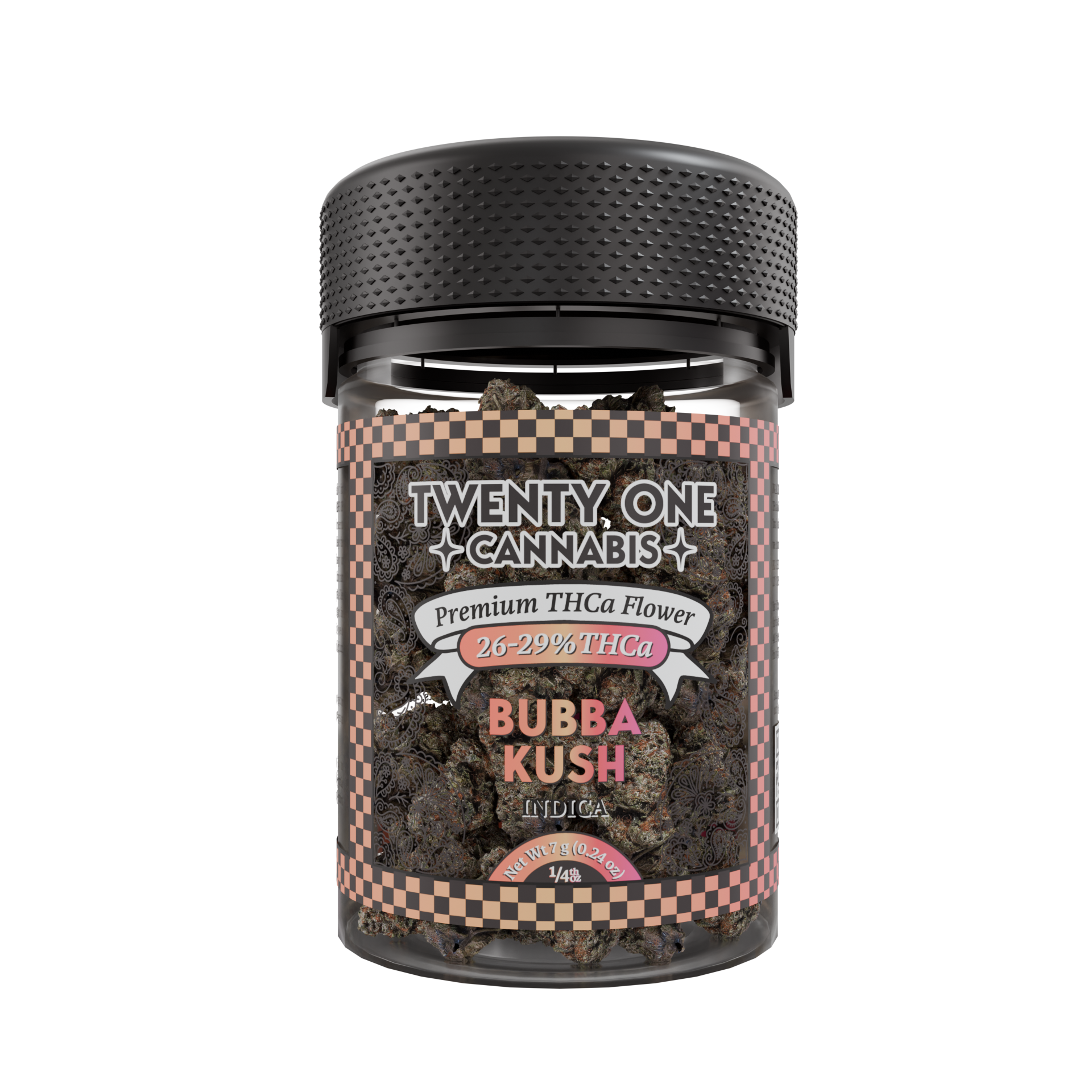 Twenty One Cannabis Premium Flower 7g THCA Bubba Kush (Indica)