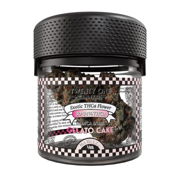 Twenty One Cannabis Exotic Flower 3.5g THCA Gelato Cake (indica)