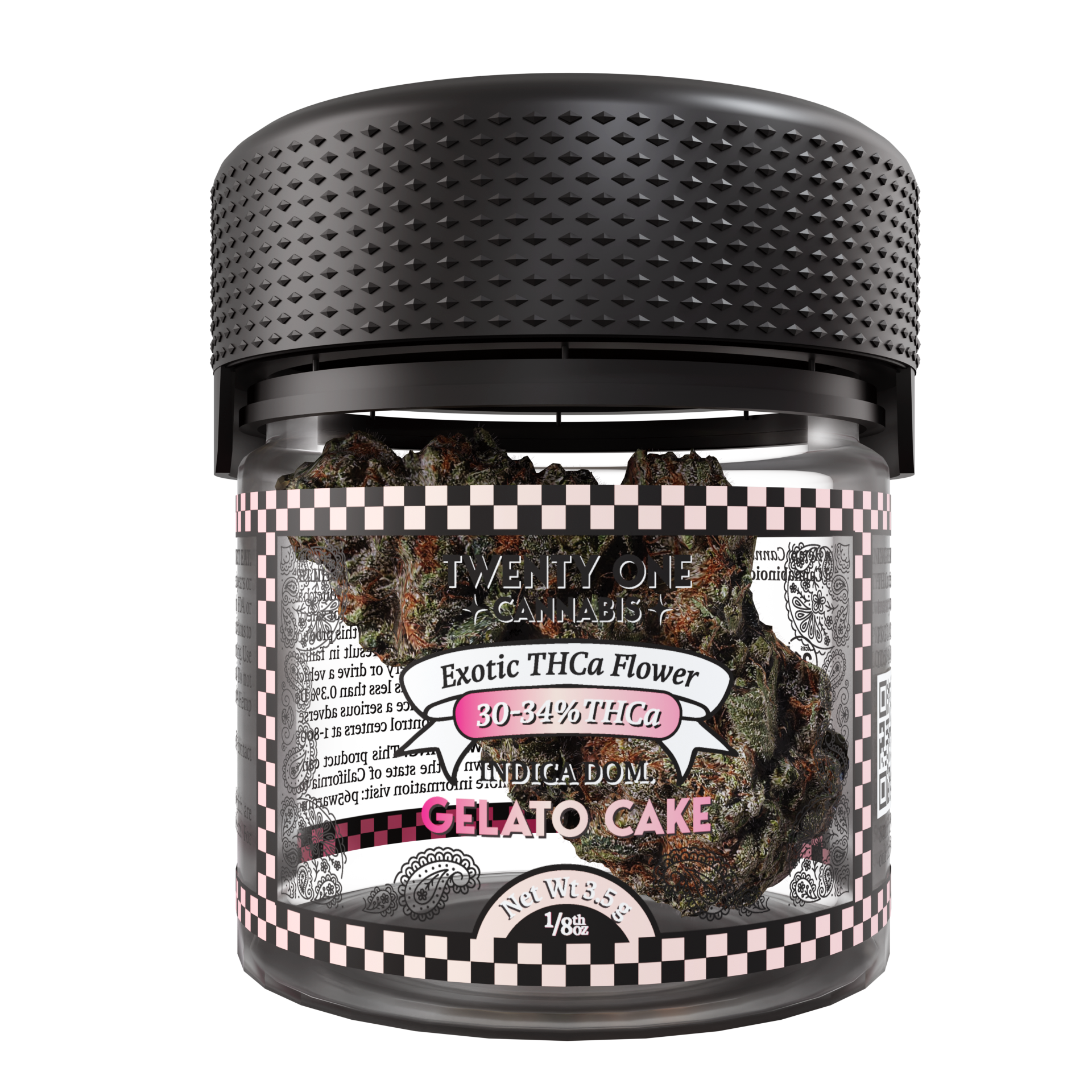 Twenty One Cannabis Exotic Flower 3.5g THCA Gelato Cake (indica)