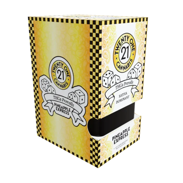 Twenty One Cannabis Prerolls 3.5G THCA Pineapple Express (Sativa) 5ct Tin
