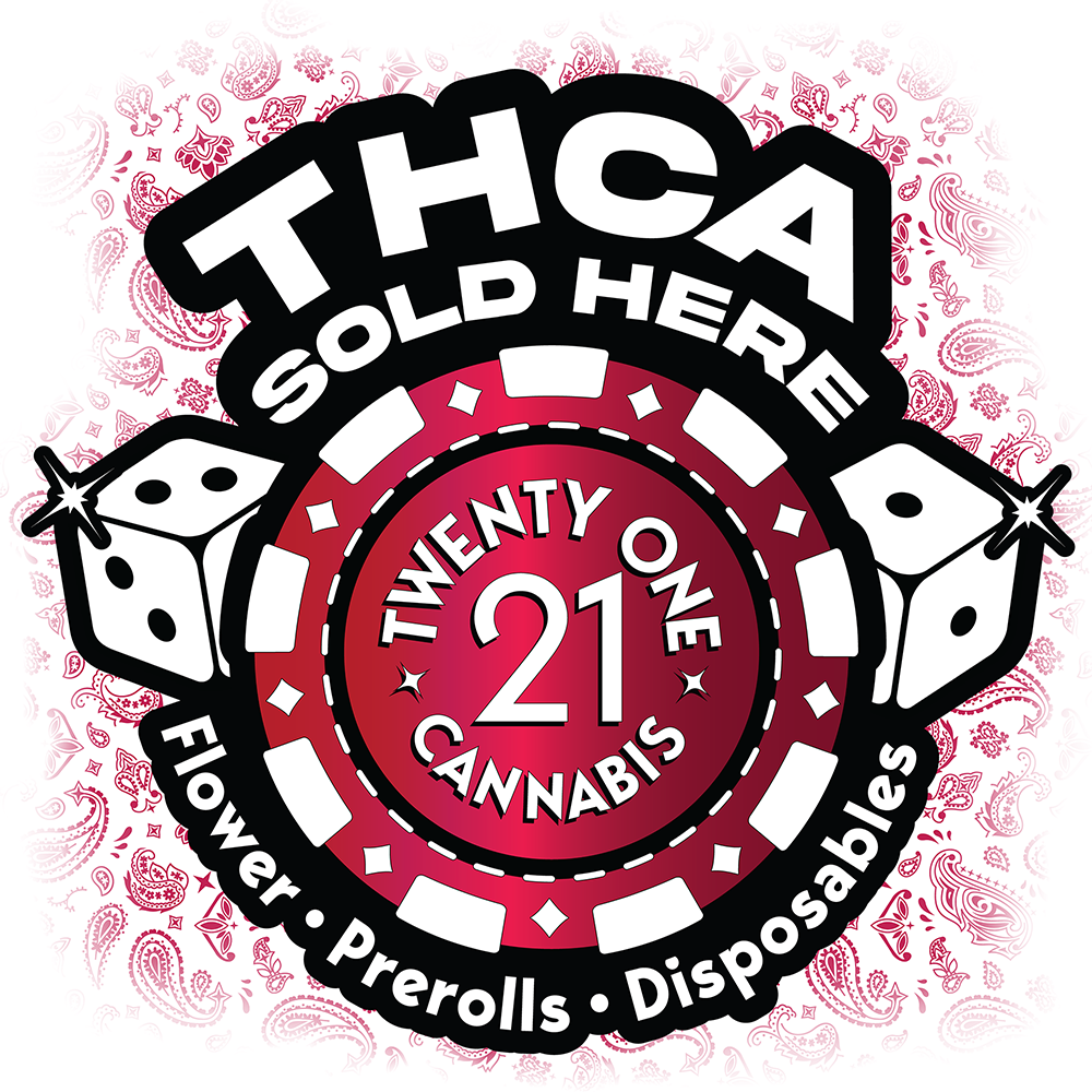 Twenty One Marketing Material Window Decal THCa Outside