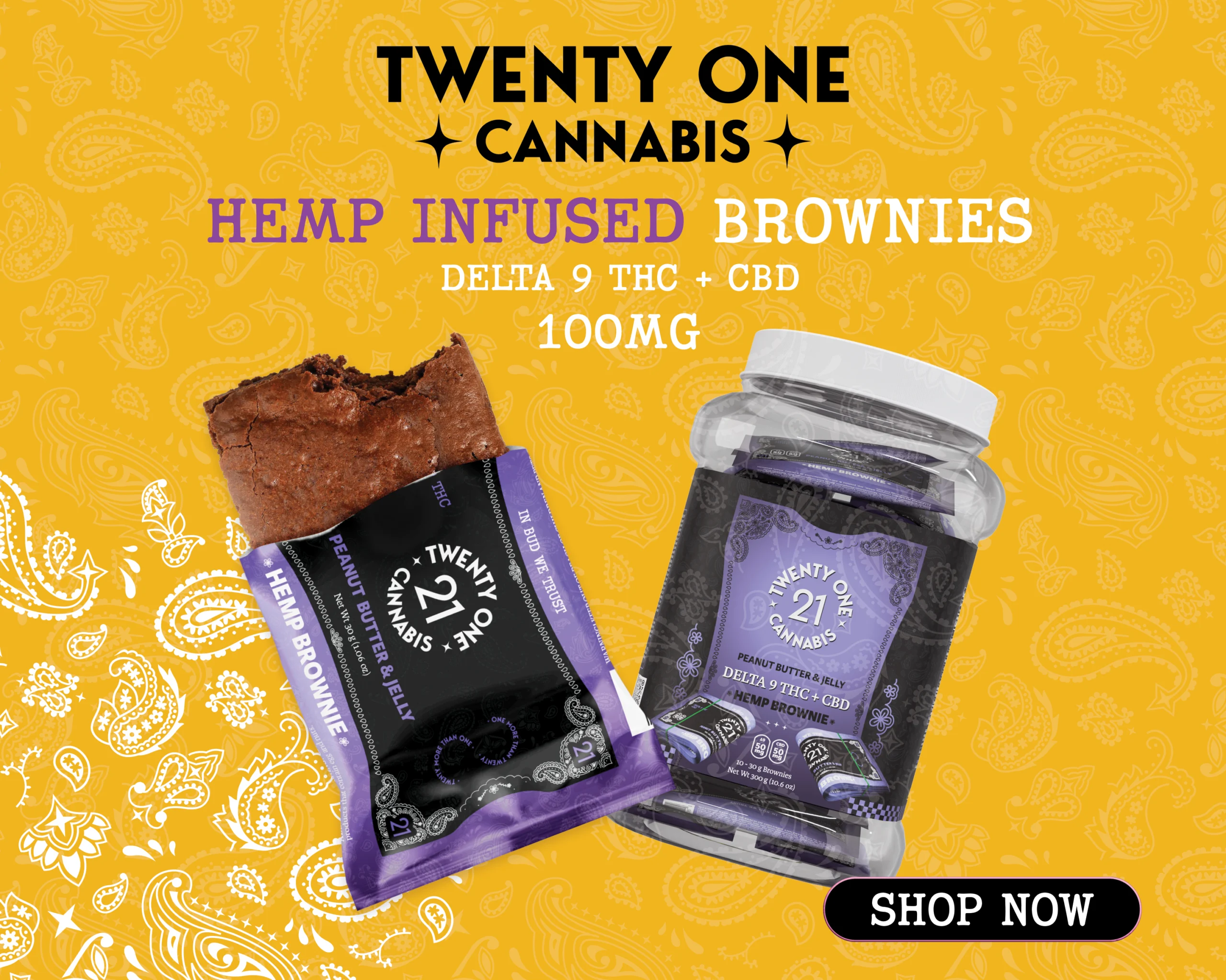 Twenty One Marketing Material 8″x10″ Flyer Delta 9 + CBD Brownies