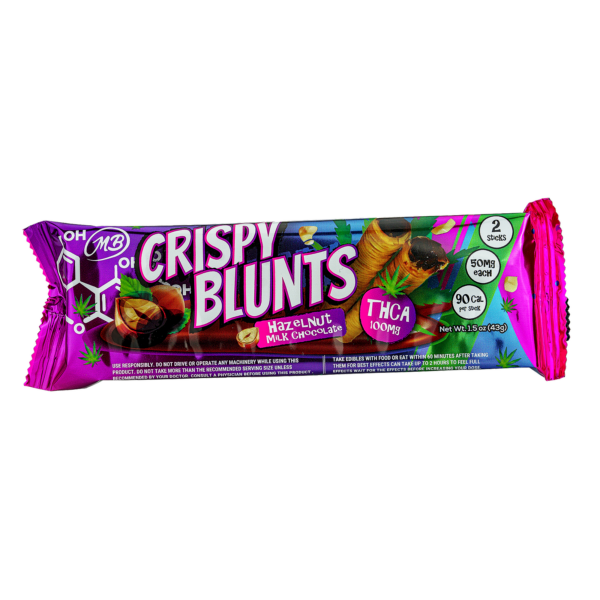 Crispy Blunts 2pc Edibles 100mg THCA Hazelnut Chocolate 10ct