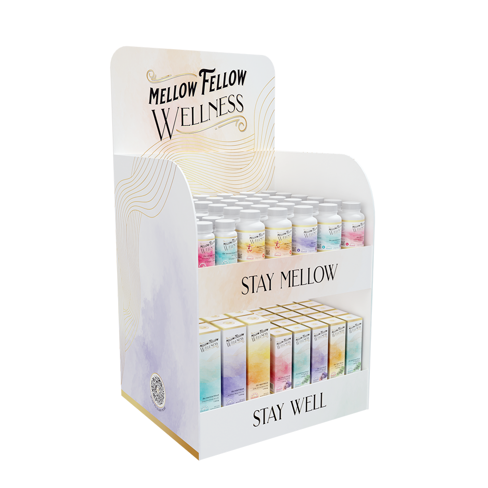 Mellow Fellow Wellness Cardboard Display