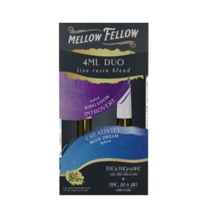 Mellow Fellow Live Resin Duos Vape Cartridge 4ml Motivation / Recovery Blend Tres Leches (hybrid) / Bubba Kush (indica)