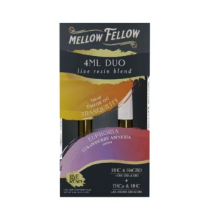 Mellow Fellow Live Resin Duos Vape Cartridge 4ml Motivation / Recovery Blend Tres Leches (hybrid) / Bubba Kush (indica)