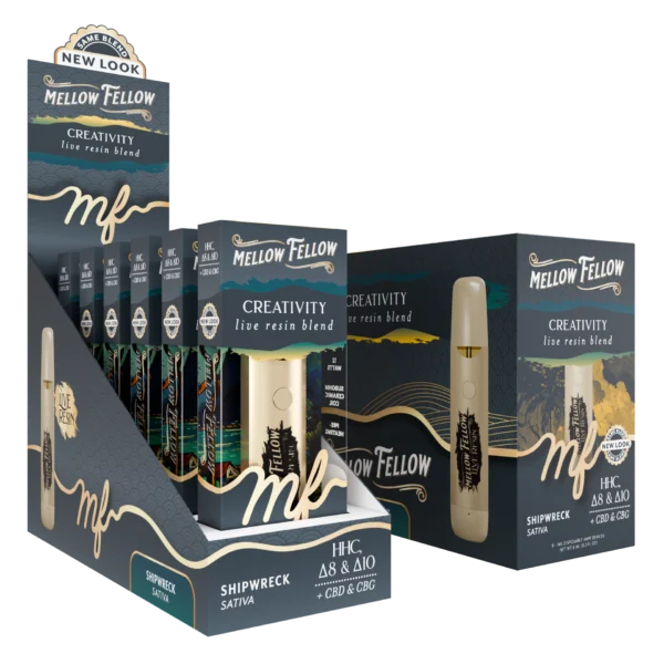 Mellow Fellow Live Resin Vape Disposable 1ml Creativity Blend Shipwreck (sativa)