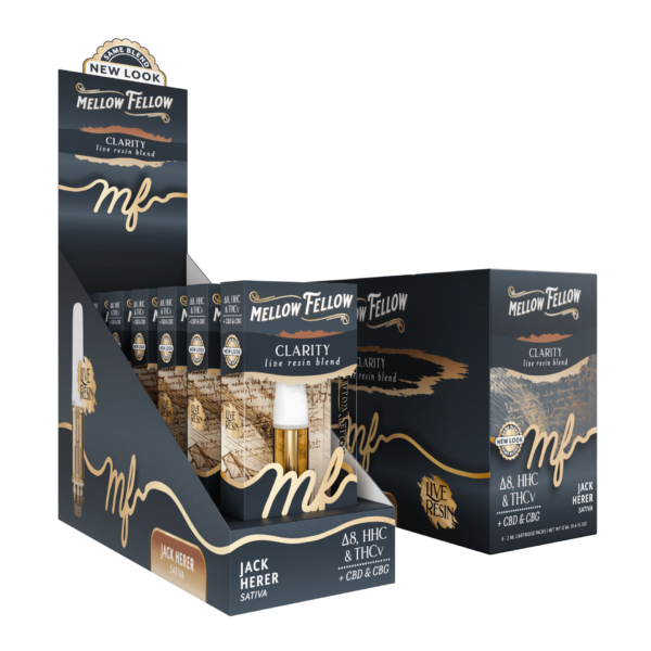 Mellow Fellow Live Resin Vape Cartridge 2ml Clarity Blend Jack Herer (sativa)