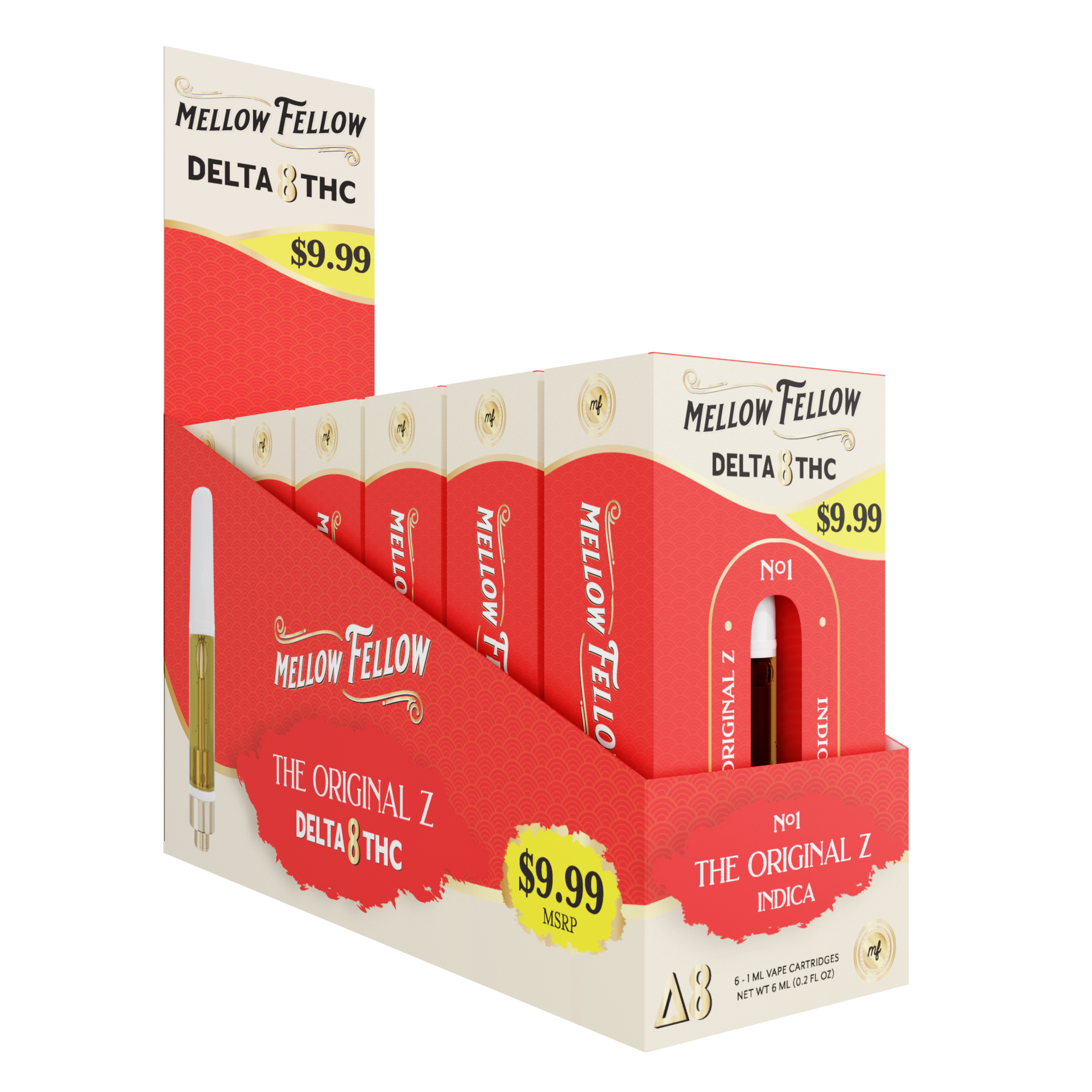 Mellow Fellow Classic Vape Cartridge 1ml D8 Original Z (Indica) Pre-Priced 9.99