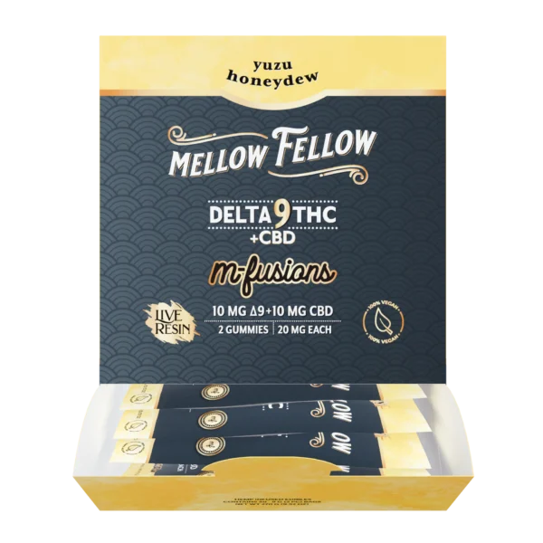 Mellow Fellow Live Resin M-Fusions 2pc Edibles 40mg D9 Yuzu Honeydew