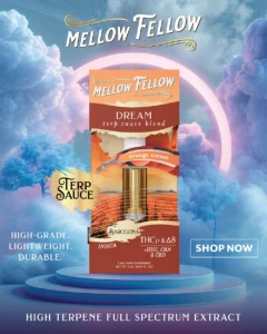 Mellow Fellow Marketing Material 8″x10″ Flyer  2ML Terp Sauce Blends Cartridges