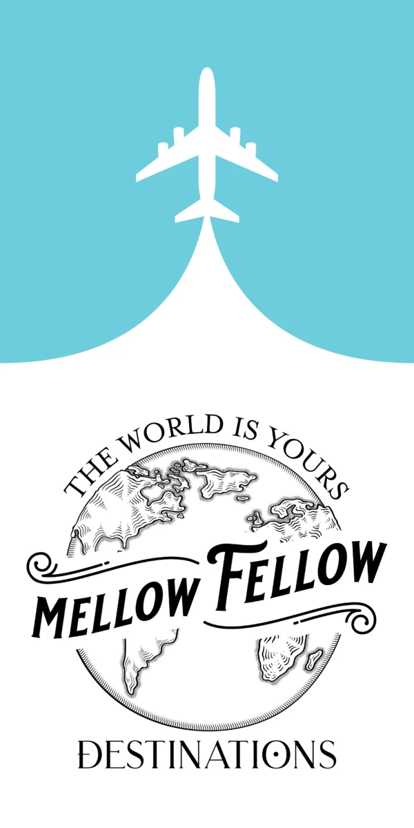 Mellow Fellow Marketing Material Merch Beach Towel Destinations