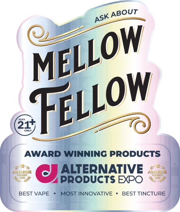 Mellow Fellow Marketing Material Window Decal Award Winning Outside