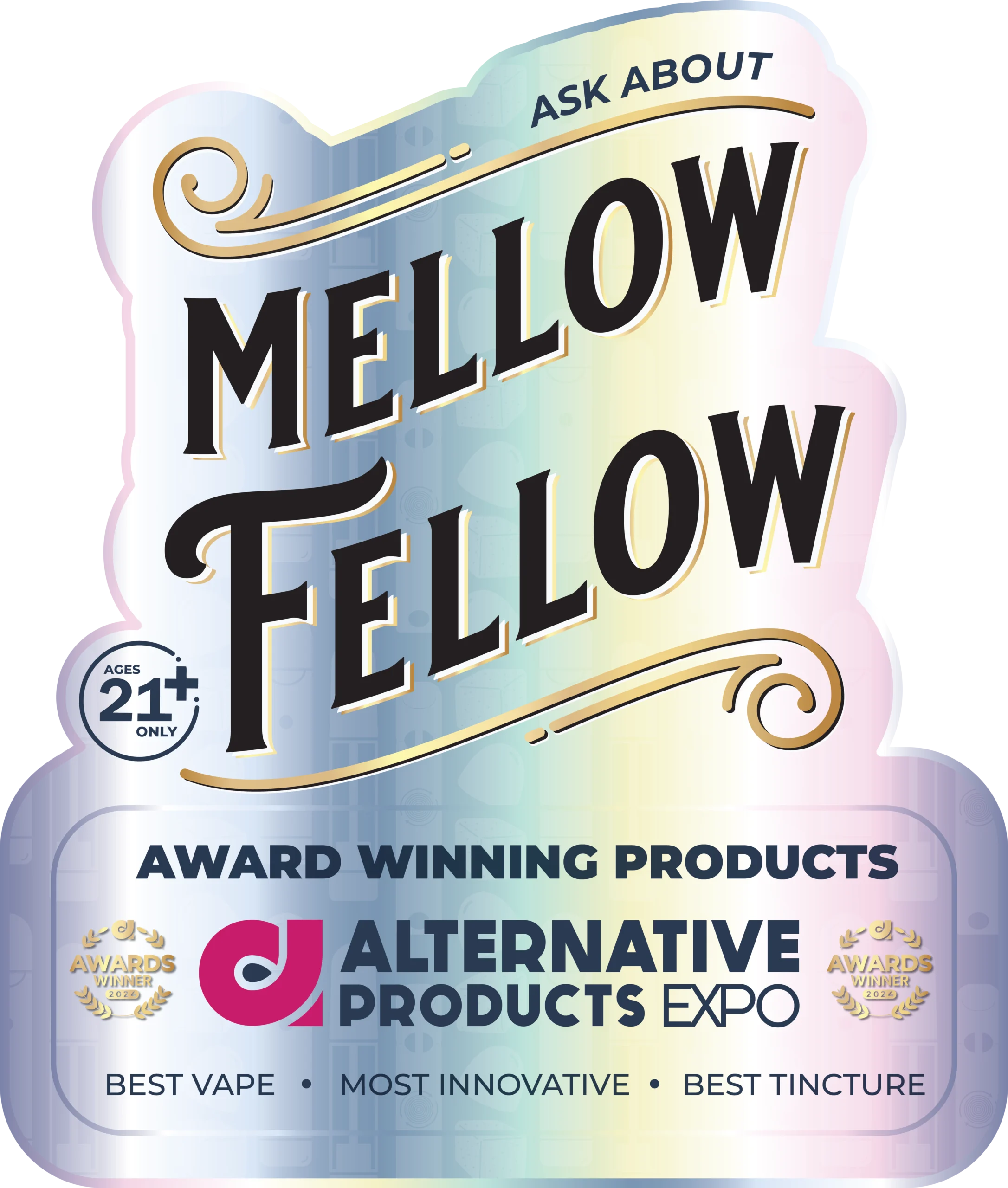 Mellow Fellow Marketing Material Window Decal  Award Winning Outside