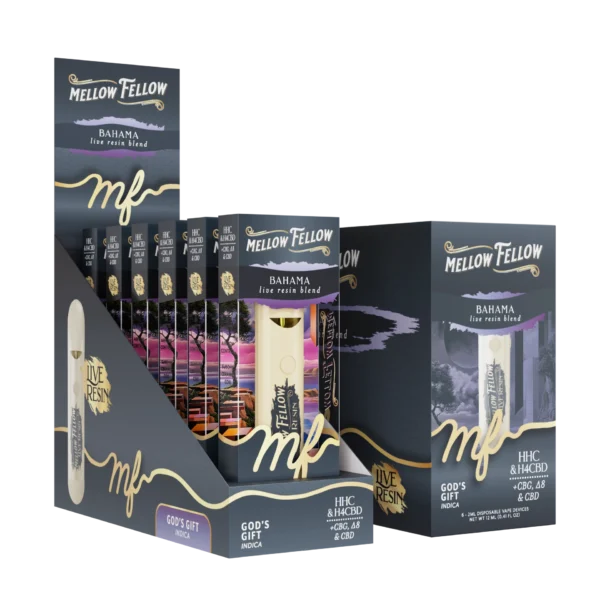 Mellow Fellow Disposable Vape Live Resin 2ml Bahama Blend God’s Gift (Indica)