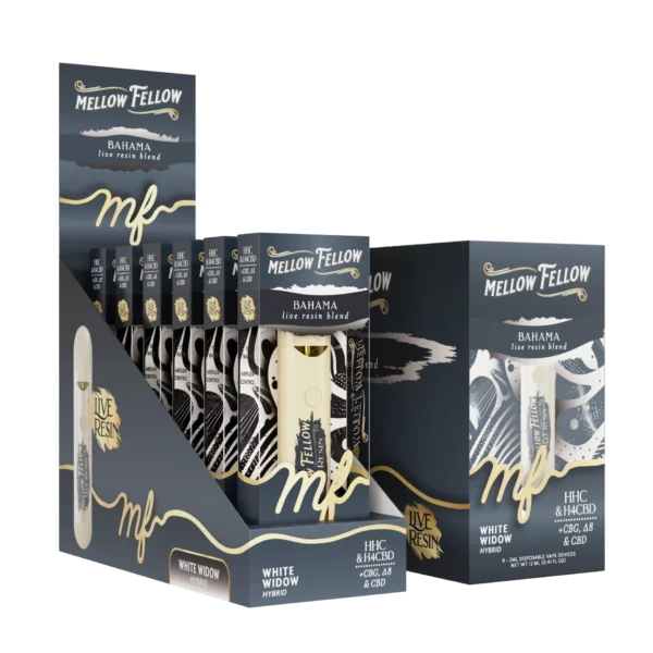 Mellow Fellow Disposable Vape Live Resin 2ml Bahama Blend White Widow (Hybrid)