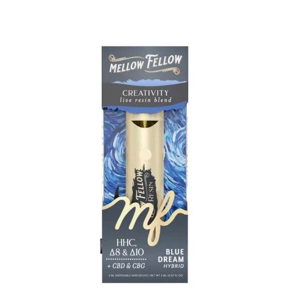 Mellow Fellow Live Resin Vape Disposable 2ml Creativity Blend Blue Dream (hybrid)