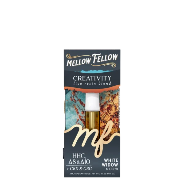 Mellow Fellow Live Resin Vape Cartridge 2ml Creativity Blend White Widow (hybrid)
