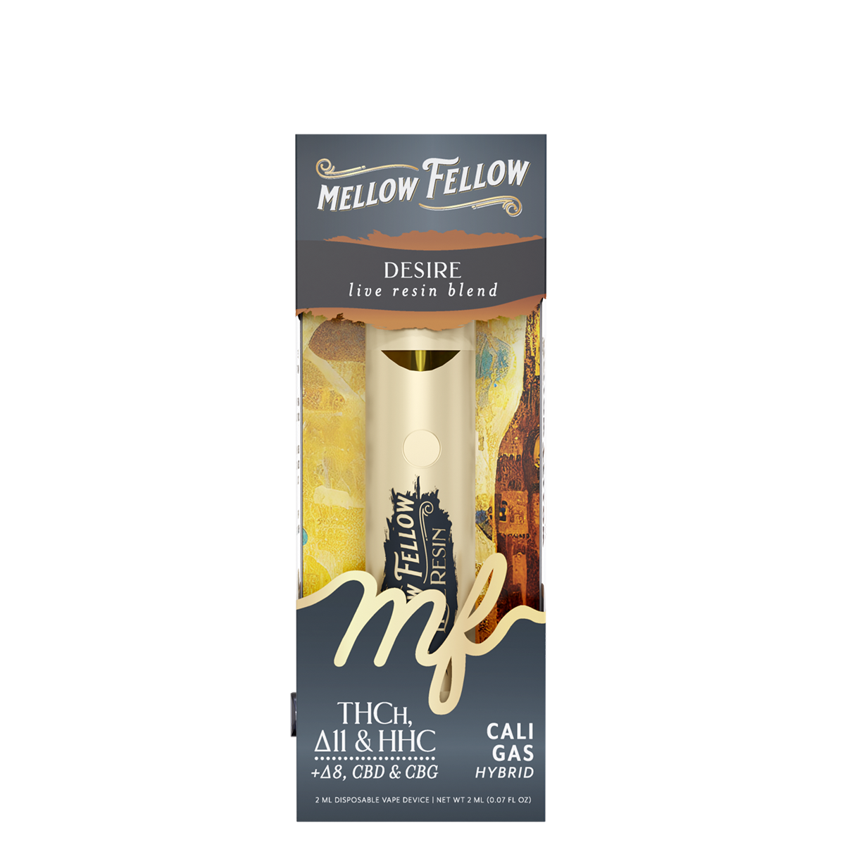 Mellow Fellow Live Resin Disposable Vape 2ml Desire Blend Cali Gas (hybrid)
