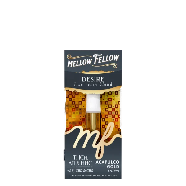 Mellow Fellow Live Resin Vape Cartridge 2ml Desire Blend Acapulco Gold (sativa)