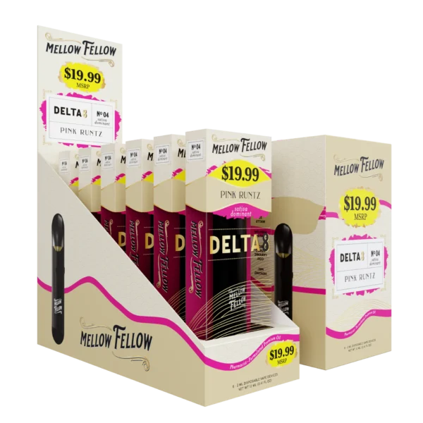 Mellow Fellow Premium Pre-Priced Vape Disposable 2ml D8 Pink Runtz (sativa)