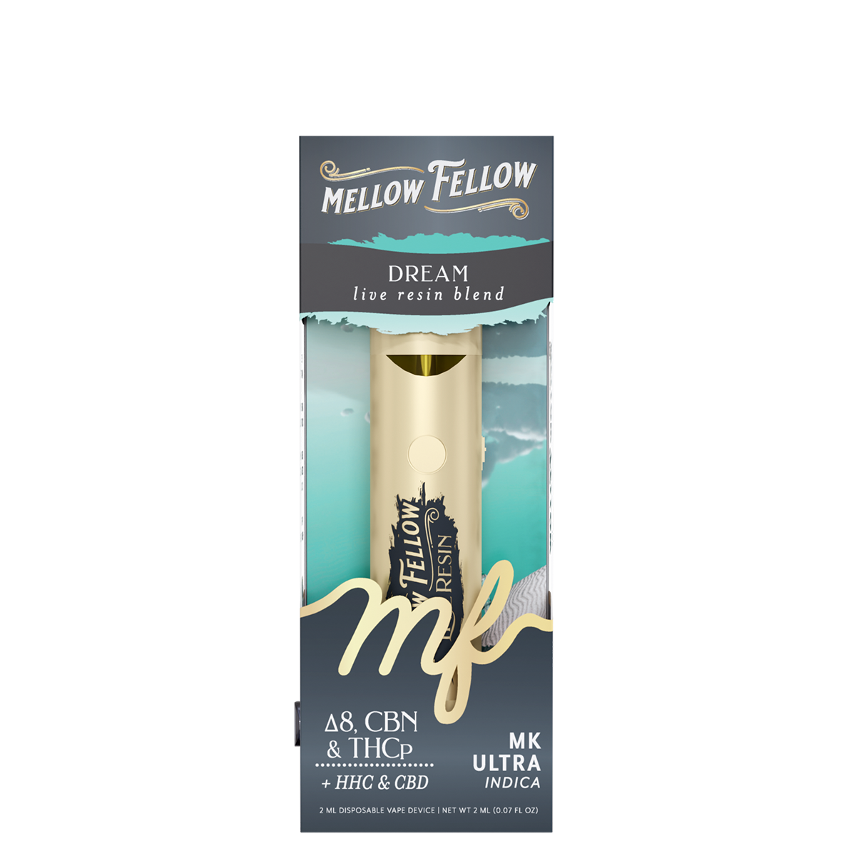 Mellow Fellow Live Resin Disposable Vape 2ml Dream Blend MK Ultra (indica)