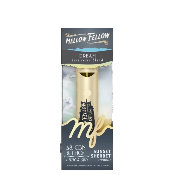 Mellow Fellow Live Resin Vape Disposable 2ml Dream Blend Sunset Sherbet (hybrid)