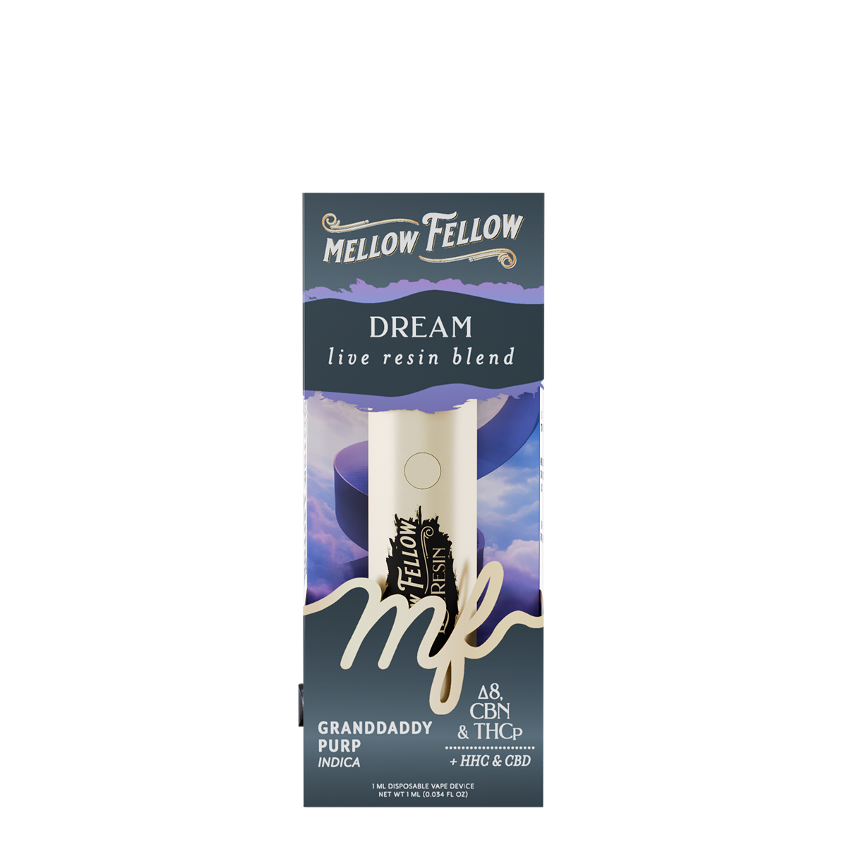 Mellow Fellow Live Resin Vape Disposable 1ml Creativity Blend Shipwreck (sativa)