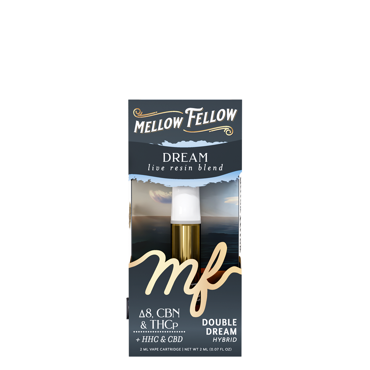 Mellow Fellow Live Resin Vape Cartridge 2ml Dream Blend Double Dream (hybrid)
