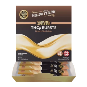 Mellow Fellow Edibles THCP Burst Sachets_Caramel Apple Pie-Display Box-2