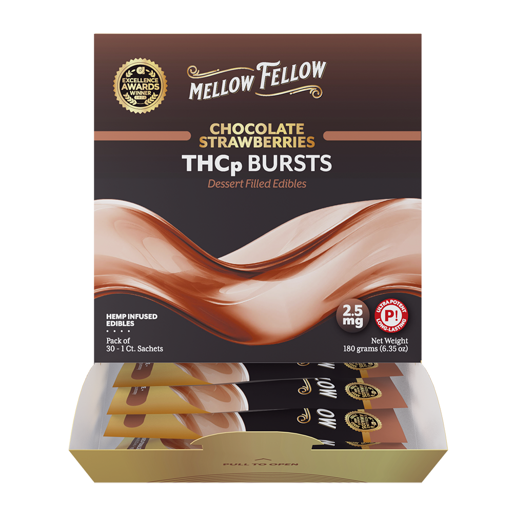Mellow Fellow Edibles Bursts 2.5mg 1pc THCp Chocolate Strawberries