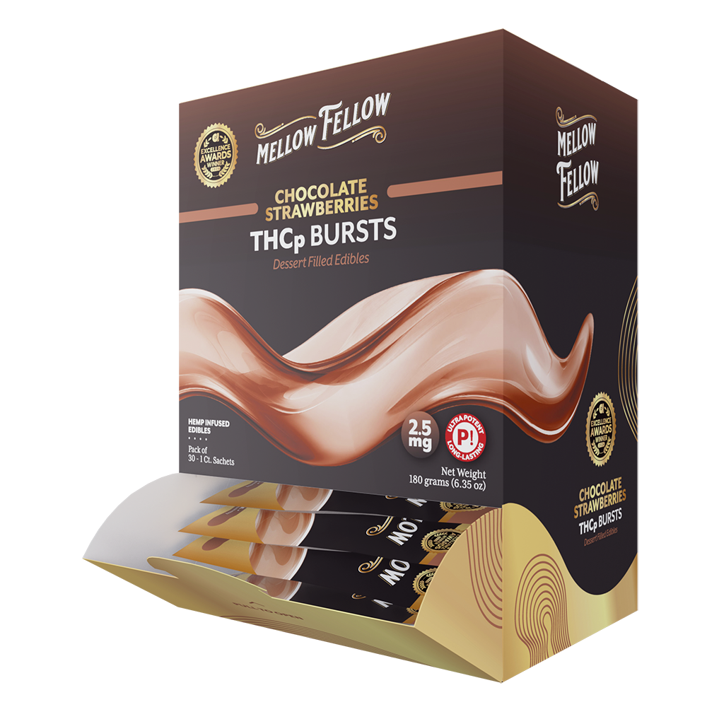 Mellow Fellow Edibles Bursts 2.5mg 1pc THCp Chocolate Strawberries