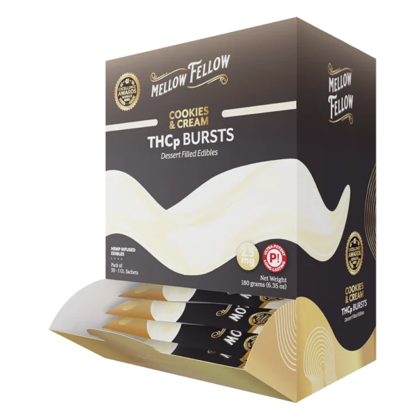 Mellow Fellow Edibles THCP Burst Sachets_Cookies & Cream-Display Box-3