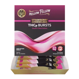 Mellow Fellow Edibles THCP Burst Sachets_Strawberry Cheesecake-Display Box-2