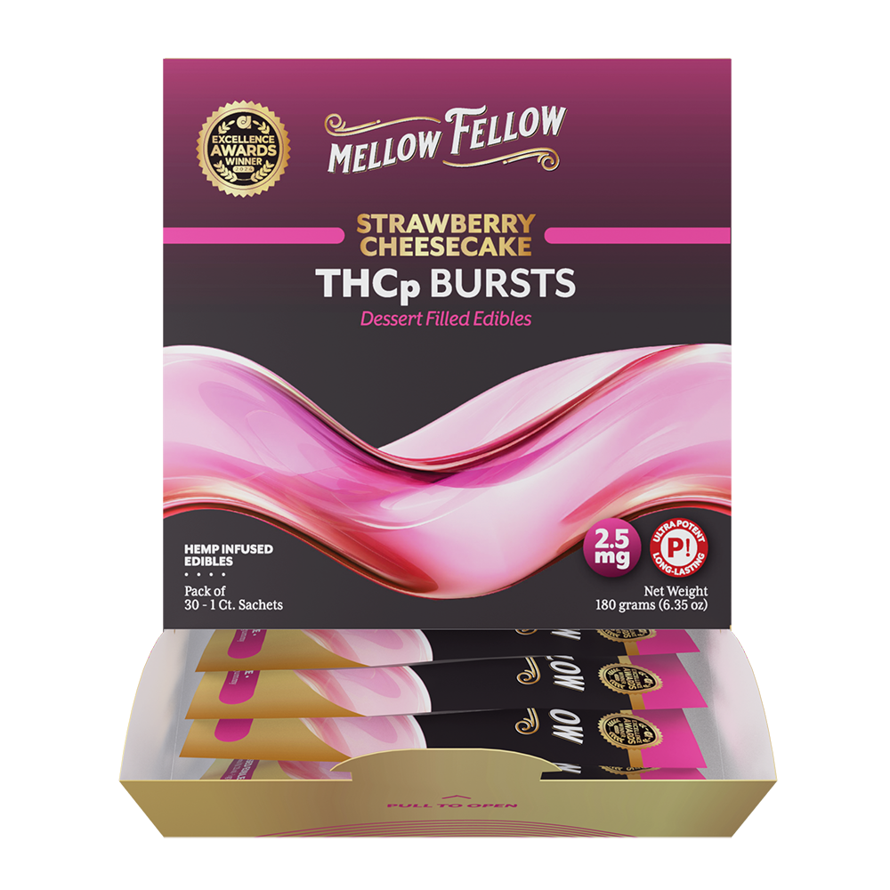Mellow Fellow Edibles Bursts 2.5mg 1pc THCp Strawberry Cheesecake