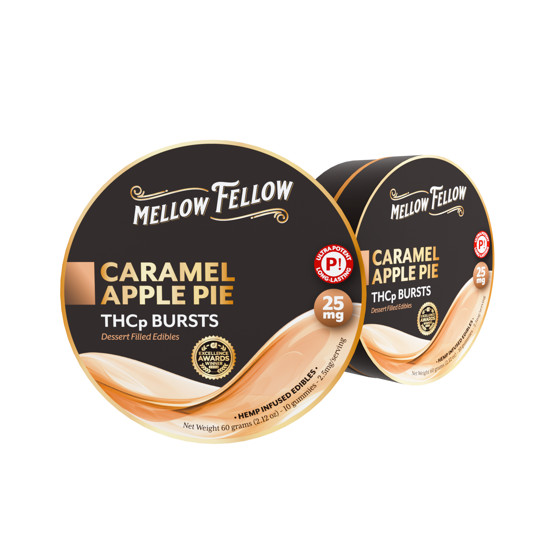 Mellow Fellow THCP Bursts 10pc Edibles 25mg Caramel Apple Pie